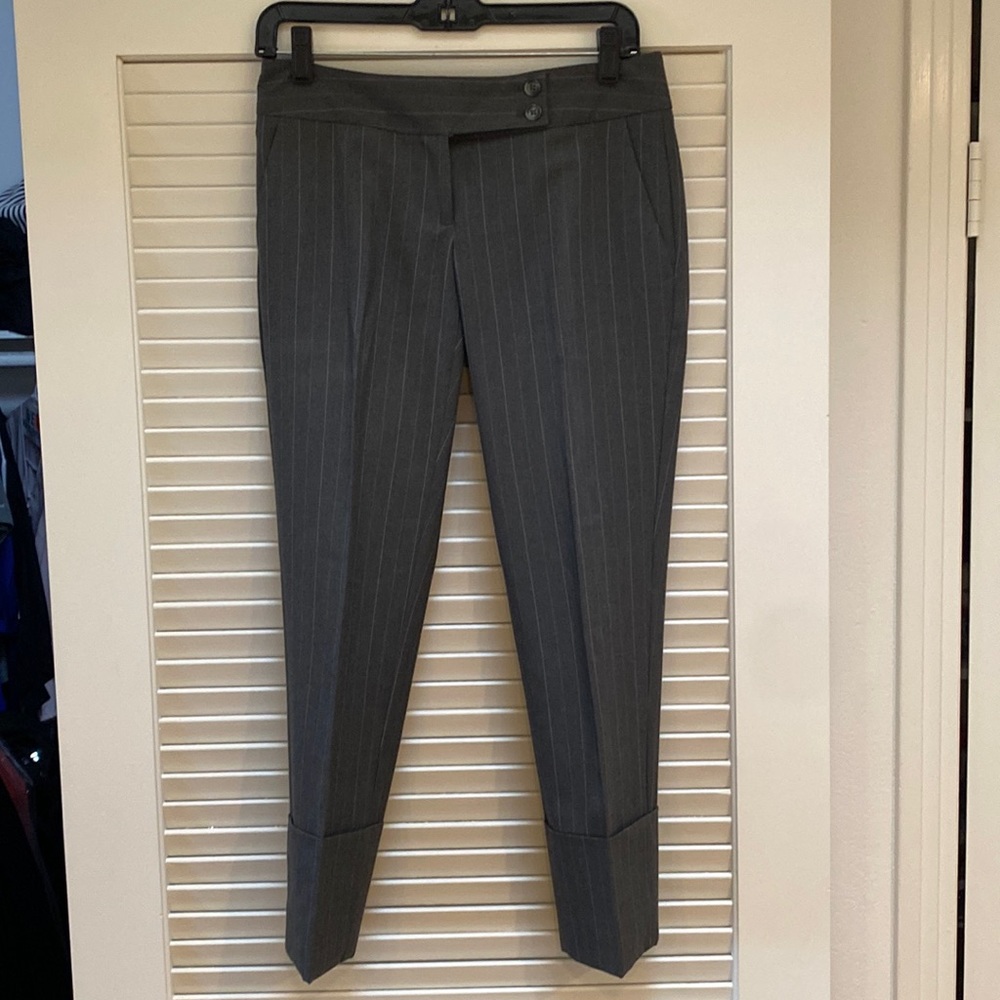 Gray Pinstriped Dress Pants